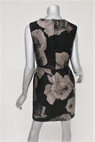 Lanvin Floral Jacquard Sheath Dress Black/Taupe Size 38 Sleeveless Mini available at CelebrityOwned.com img_5
