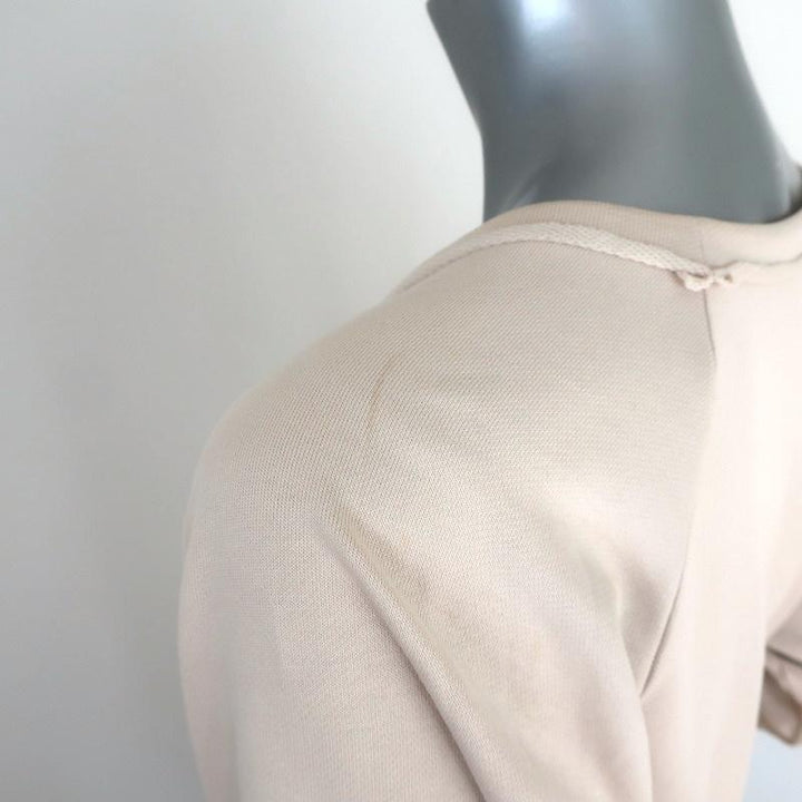 Lanvin Pearl-Trim Sweatshirt Light Beige Cotton Size Small Crewneck Pullover available at CelebrityOwned.com img_8