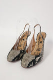Lanvin Slingback Pump Snake Print Canvas Size 40 Wood Heel available at CelebrityOwned.com img_1
