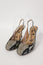 Lanvin Slingback Pump Snake Print Canvas Size 40 Wood Heel