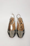Lanvin Slingback Pump Snake Print Canvas Size 40 Wood Heel available at CelebrityOwned.com img_2