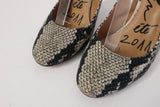 Lanvin Slingback Pump Snake Print Canvas Size 40 Wood Heel available at CelebrityOwned.com img_3