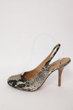 Lanvin Slingback Pump Snake Print Canvas Size 40 Wood Heel available at CelebrityOwned.com img_5