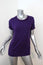 Lanvin Tee Purple Chiffon-Trim Cotton Jersey Size Small Short Sleeve Top
