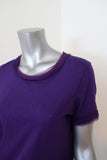 Lanvin Tee Purple Chiffon-Trim Cotton Jersey Size Small Short Sleeve Top available at CelebrityOwned.com img_2