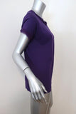 Lanvin Tee Purple Chiffon-Trim Cotton Jersey Size Small Short Sleeve Top available at CelebrityOwned.com img_3