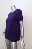 Lanvin Tee Purple Chiffon-Trim Cotton Jersey Size Small Short Sleeve Top available at CelebrityOwned.com img_4