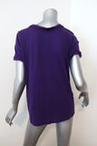 Lanvin Tee Purple Chiffon-Trim Cotton Jersey Size Small Short Sleeve Top available at CelebrityOwned.com img_5