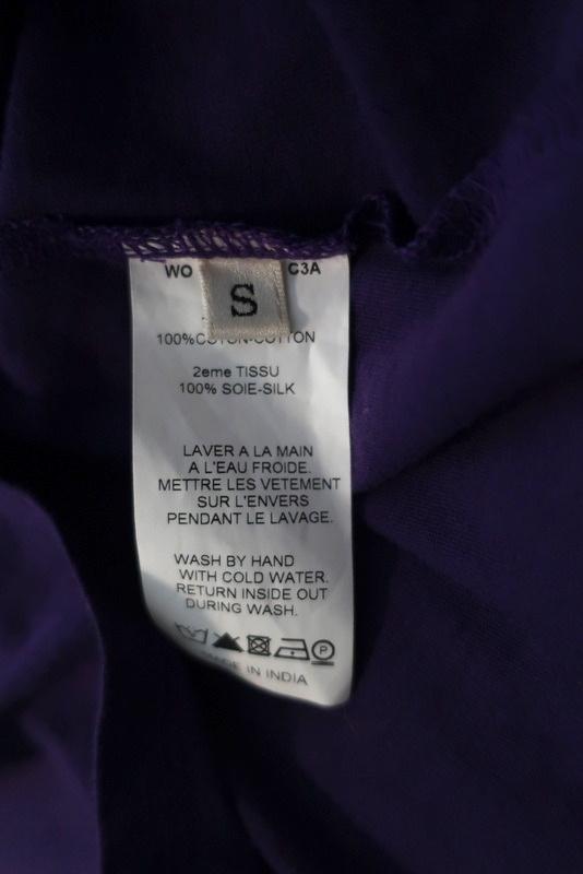 Lanvin Tee Purple Chiffon-Trim Cotton Jersey Size Small Short Sleeve Top available at CelebrityOwned.com img_6