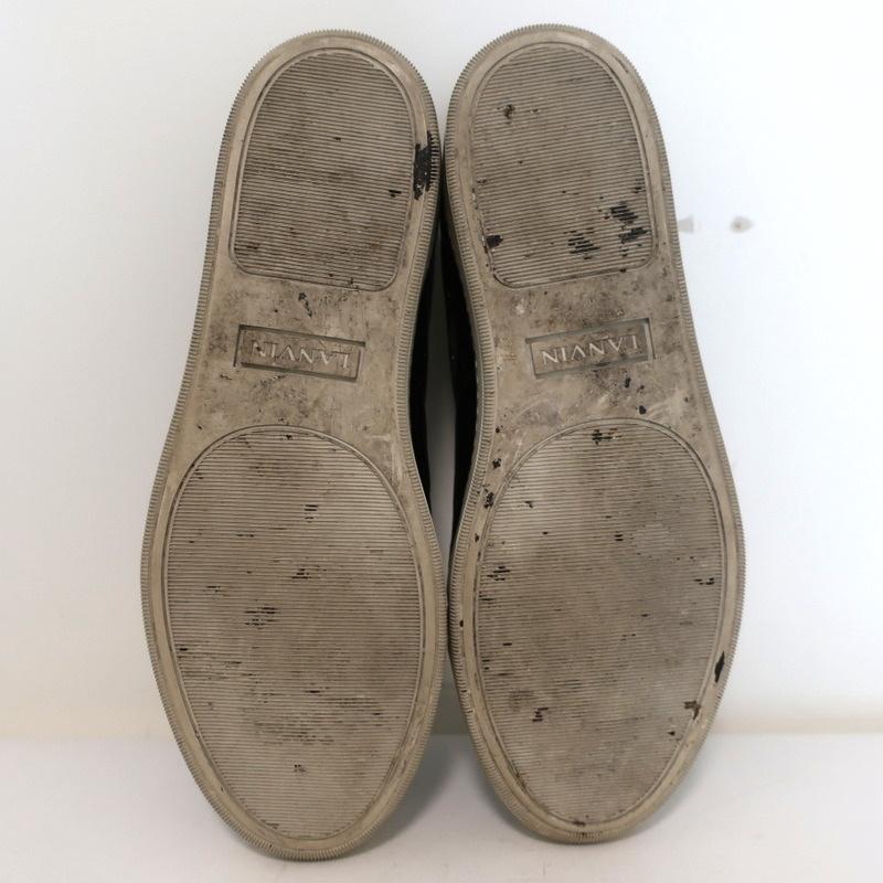 Lanvin Velvet Cap Toe Low Top Sneakers Black Size 11 available at CelebrityOwned.com img_11