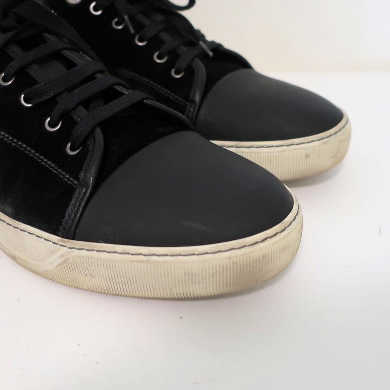 Lanvin Velvet Cap Toe Low Top Sneakers Black Size 11 available at CelebrityOwned.com img_2