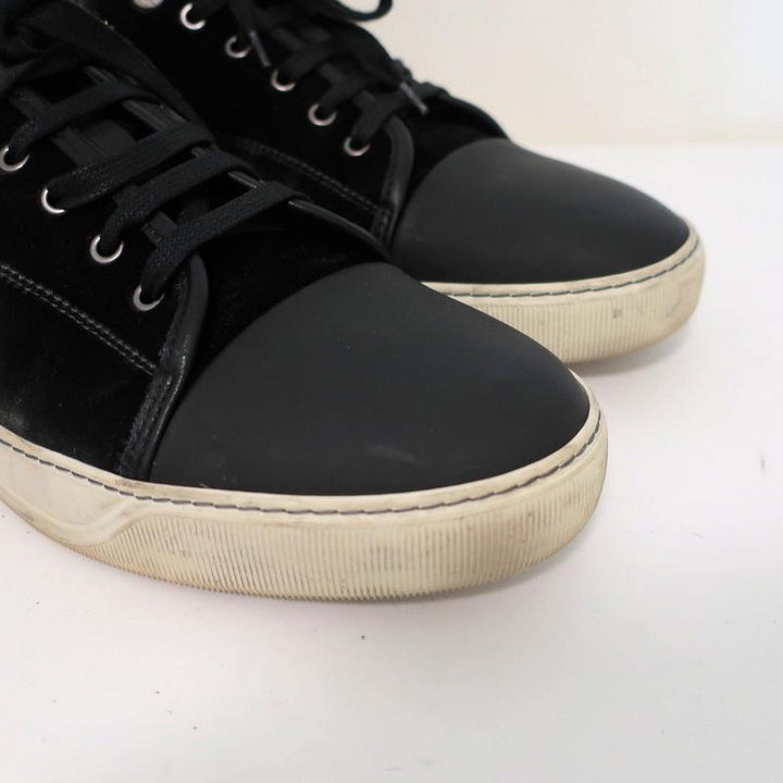 Lanvin Velvet Cap Toe Low Top Sneakers Black Size 11 available at CelebrityOwned.com img_2