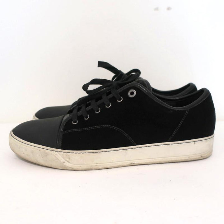 Lanvin Velvet Cap Toe Low Top Sneakers Black Size 11 available at CelebrityOwned.com img_6