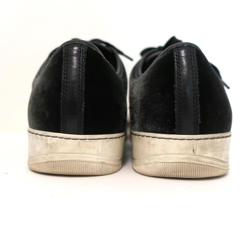 Lanvin Velvet Cap Toe Low Top Sneakers Black Size 11 available at CelebrityOwned.com img_8