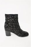 Laurence Dacade Babacar Sequin Boots Black Size 38.5 Double Buckle Mid-Heel NEW available at CelebrityOwned.com img_2