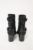 Laurence Dacade Babacar Sequin Boots Black Size 38.5 Double Buckle Mid-Heel NEW available at CelebrityOwned.com img_3