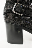 Laurence Dacade Babacar Sequin Boots Black Size 38.5 Double Buckle Mid-Heel NEW available at CelebrityOwned.com img_8