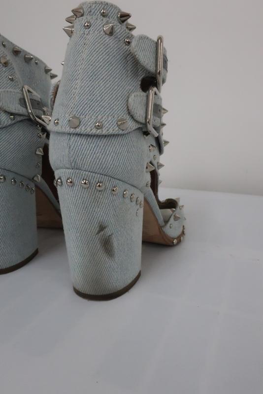 Laurence Dacade Denim Studded/Spiked Booty Heel Sz 36 available at CelebrityOwned.com img_7