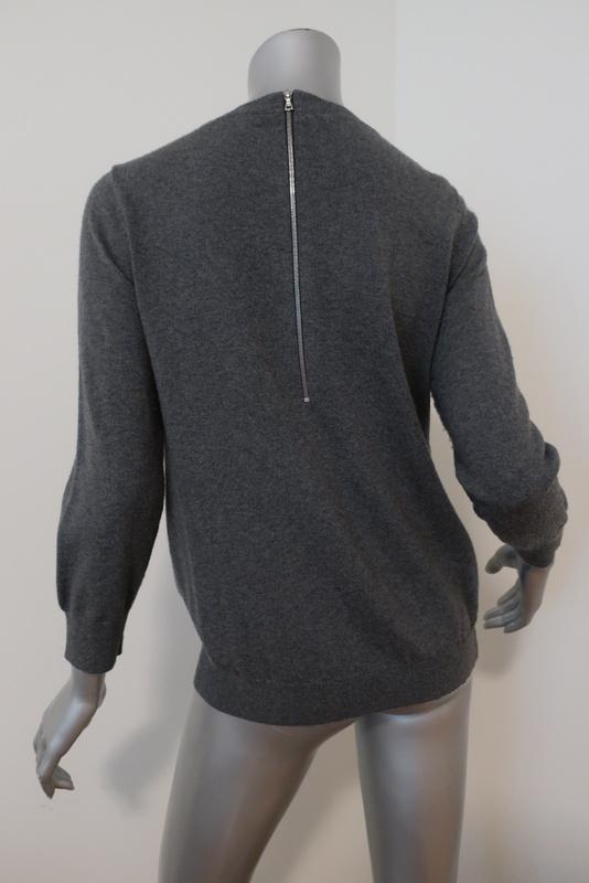 Lela Rose Sweater Gray Beaded &amp; Crystal-Embellished Wool Pullover Size Large available at CelebrityOwned.com img_7