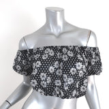 Lisa Marie Fernandez Crop Top Leandra Black Floral & Dot Print Cotton Size I available at CelebrityOwned.com img_1