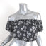 Lisa Marie Fernandez Crop Top Leandra Black Floral & Dot Print Cotton Size I