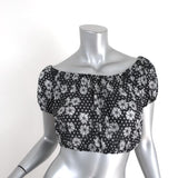 Lisa Marie Fernandez Crop Top Leandra Black Floral & Dot Print Cotton Size I available at CelebrityOwned.com img_2