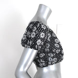 Lisa Marie Fernandez Crop Top Leandra Black Floral & Dot Print Cotton Size I available at CelebrityOwned.com img_4