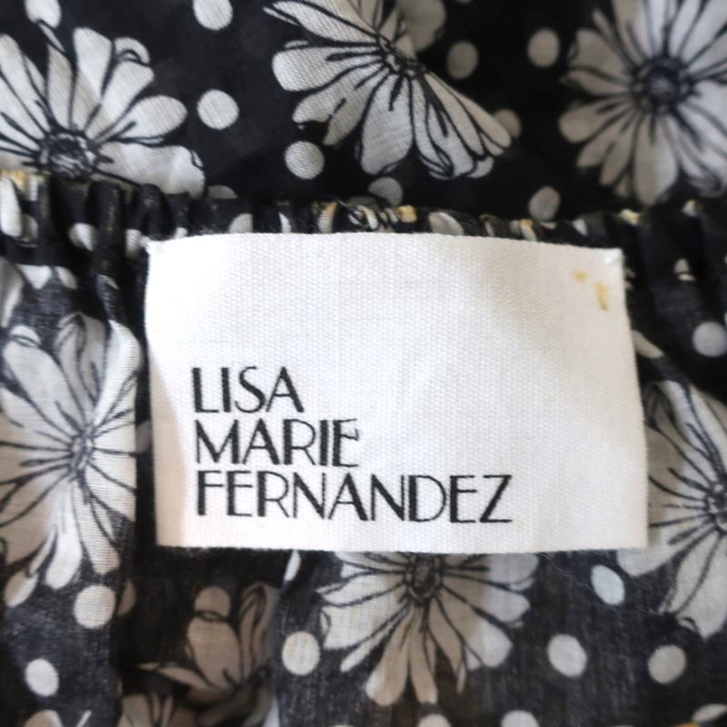 Lisa Marie Fernandez Crop Top Leandra Black Floral &amp; Dot Print Cotton Size I available at CelebrityOwned.com img_7