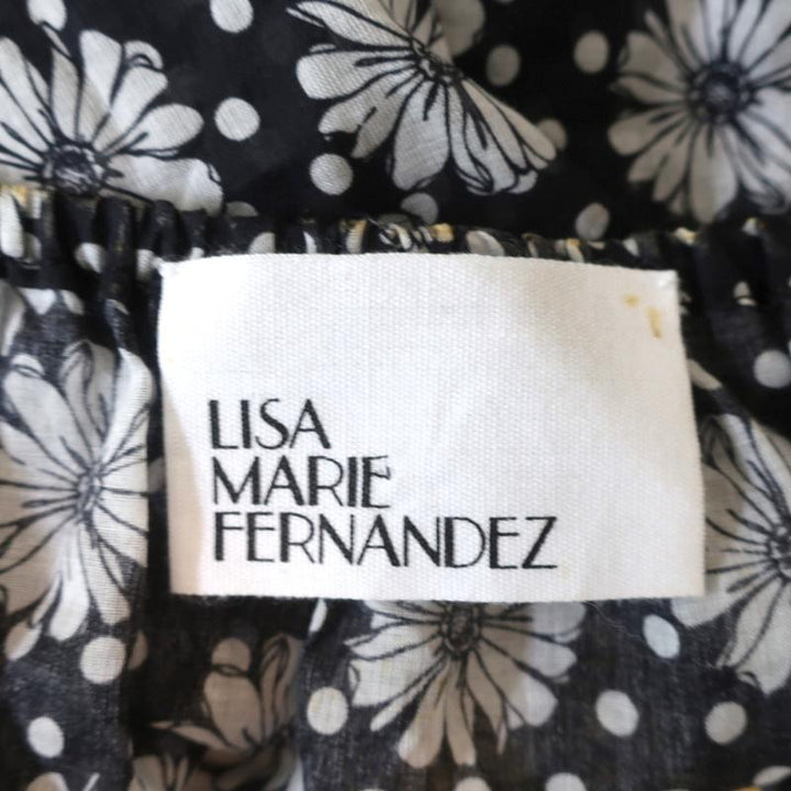 Lisa Marie Fernandez Crop Top Leandra Black Floral &amp; Dot Print Cotton Size I available at CelebrityOwned.com img_7