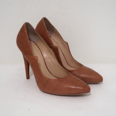 Loeffler Randall Pumps Irina Brown Leather Size 7.5 Pointed Toe Heels available at CelebrityOwned.com img_1