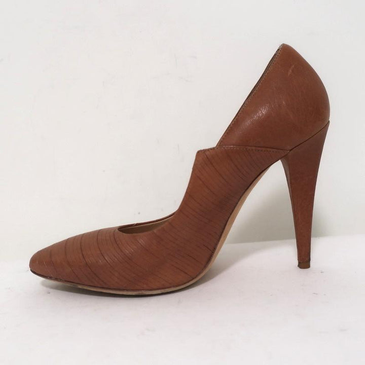 Loeffler Randall Pumps Irina Brown Leather Size 7.5 Pointed Toe Heels available at CelebrityOwned.com img_6