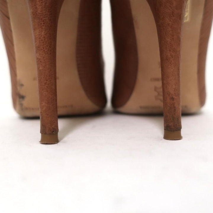 Loeffler Randall Pumps Irina Brown Leather Size 7.5 Pointed Toe Heels available at CelebrityOwned.com img_8