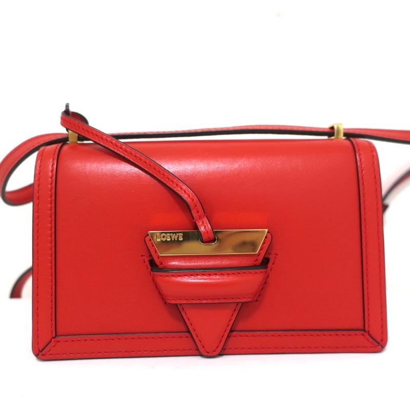 Loewe Barcelona Mini Shoulder Bag Red Leather Crossbody Flap Bag NEW available at CelebrityOwned.com img_3