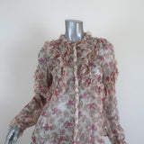 LoveShackFancy Blouse Clara Ruffled Lurex-Striped Floral Print Top Size Small available at CelebrityOwned.com img_1