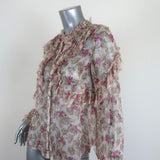 LoveShackFancy Blouse Clara Ruffled Lurex-Striped Floral Print Top Size Small available at CelebrityOwned.com img_2