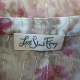 LoveShackFancy Blouse Clara Ruffled Lurex-Striped Floral Print Top Size Small available at CelebrityOwned.com img_7