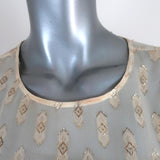LoveShackFancy Blouse Erin Ivory Metallic Fil Coupe Size Small Long Sleeve Top available at CelebrityOwned.com img_2