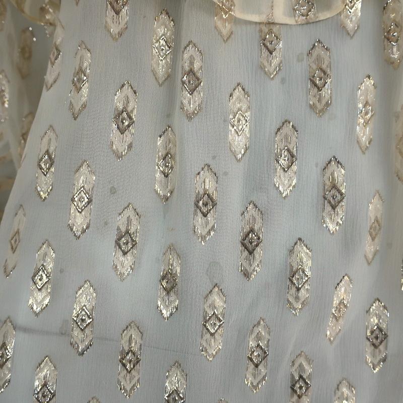 LoveShackFancy Blouse Erin Ivory Metallic Fil Coupe Size Small Long Sleeve Top available at CelebrityOwned.com img_3