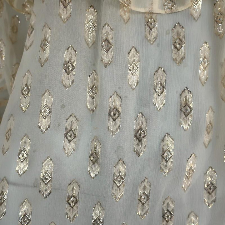 LoveShackFancy Blouse Erin Ivory Metallic Fil Coupe Size Small Long Sleeve Top available at CelebrityOwned.com img_3