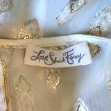 LoveShackFancy Blouse Erin Ivory Metallic Fil Coupe Size Small Long Sleeve Top available at CelebrityOwned.com img_8