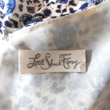 LoveShackFancy Blouse Nellie Blue Floral Print Silk Size Medium Long Sleeve Top available at CelebrityOwned.com img_6