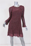 M Missoni Dress Pink Metallic Knit Size 42 Long Sleeve Ruffle-Hem Mini NEW available at CelebrityOwned.com img_2