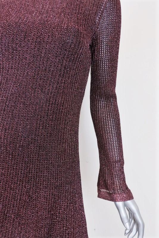 M Missoni Dress Pink Metallic Knit Size 42 Long Sleeve Ruffle-Hem Mini NEW available at CelebrityOwned.com img_3