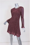 M Missoni Dress Pink Metallic Knit Size 42 Long Sleeve Ruffle-Hem Mini NEW available at CelebrityOwned.com img_4
