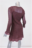 M Missoni Dress Pink Metallic Knit Size 42 Long Sleeve Ruffle-Hem Mini NEW available at CelebrityOwned.com img_5