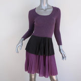 M Missoni Dress Purple Ribbed Knit Size 36 Tiered Pleated Hem available at CelebrityOwned.com img_1