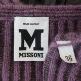 M Missoni Dress Purple Ribbed Knit Size 36 Tiered Pleated Hem available at CelebrityOwned.com img_8