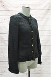 M Missoni Fringed Tweed Jacket Black Cotton Blend Size 38 US 2 available at CelebrityOwned.com img_2