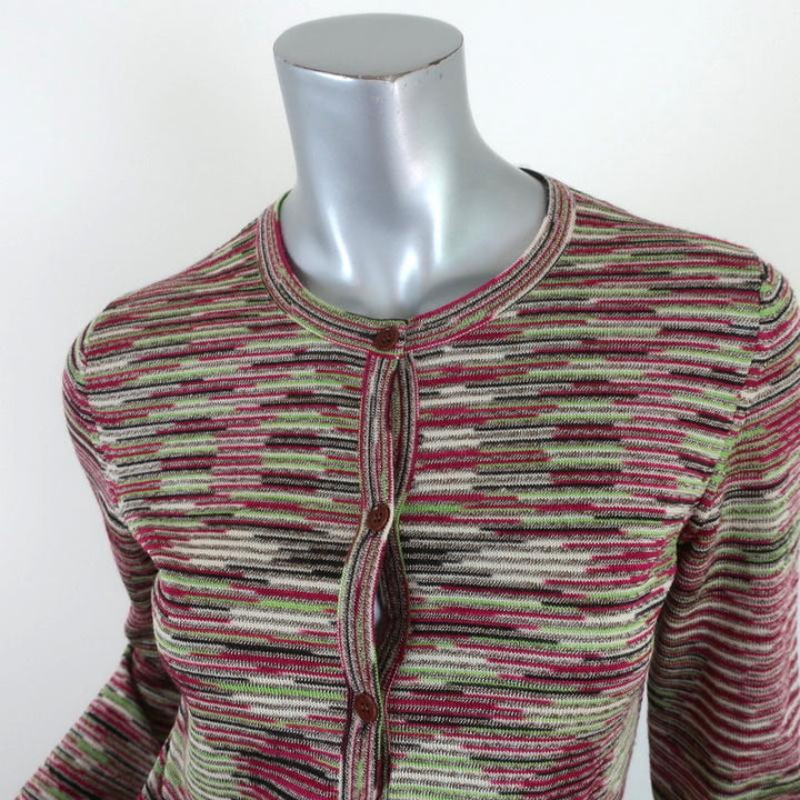 M Missoni Space Dye Cardigan Multicolor Wool-Blend Size 42 Crewneck Sweater available at CelebrityOwned.com img_2