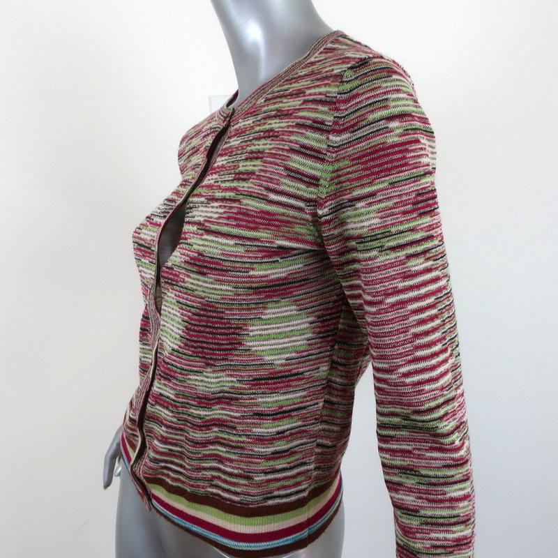M Missoni Space Dye Cardigan Multicolor Wool-Blend Size 42 Crewneck Sweater available at CelebrityOwned.com img_3